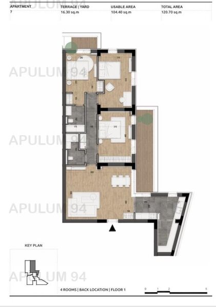 Apartament 4 camere, 104 mp + terasa 16 mp | Licurg 2 Prime Residence